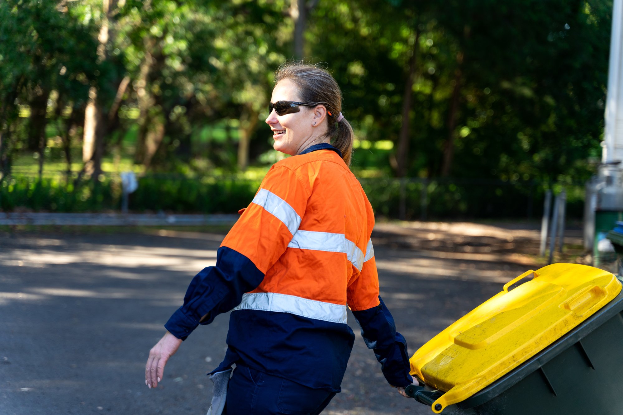 Council worker doing waste Council worker doing waste