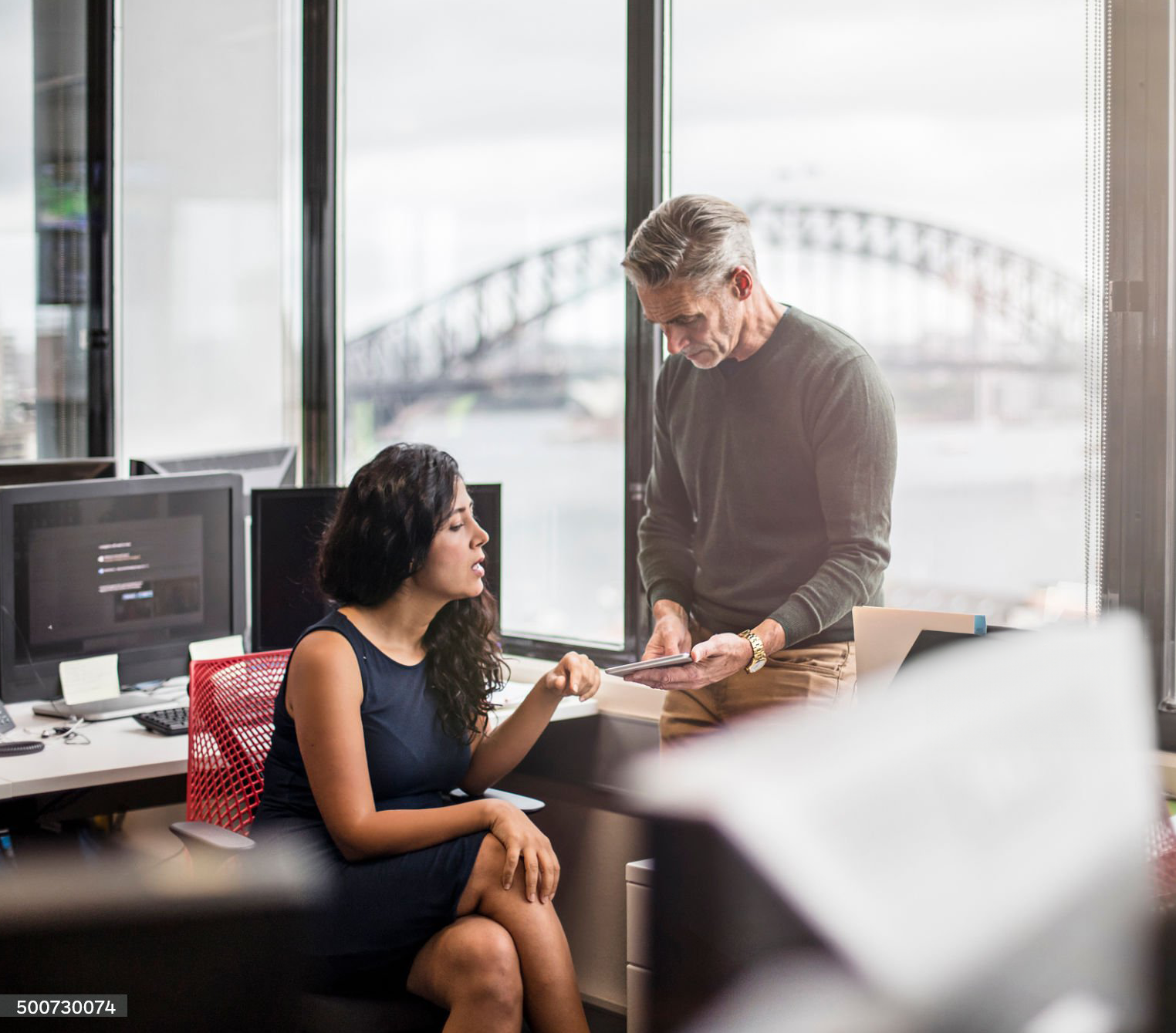 An executive team sharing results as part of a platform feature