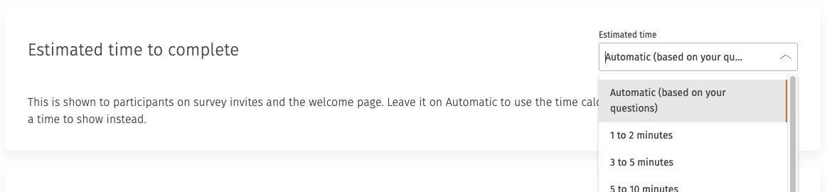 Set your own survey completion estimate